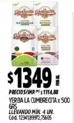 Supermercados Yaguar La cumbrecita yerba oferta