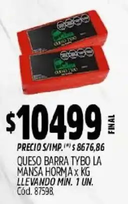 Supermercados Yaguar Tybo queso barra mansa horma oferta