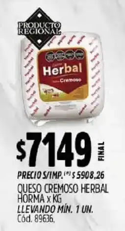 Supermercados Yaguar Herbal queso cremoso oferta