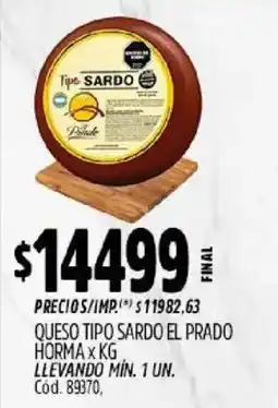 Supermercados Yaguar El prado queso tipo sardo oferta