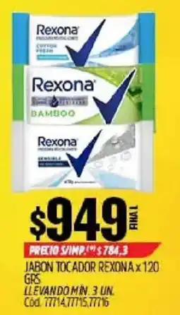 Supermercados Yaguar Rexona jabon tocadors oferta