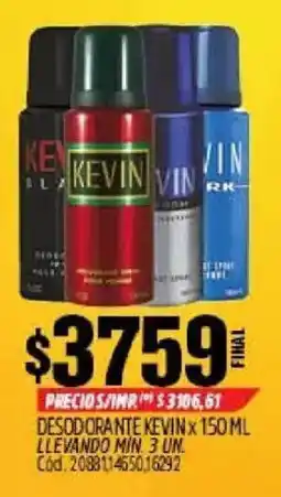 Supermercados Yaguar Kevin desodorante oferta