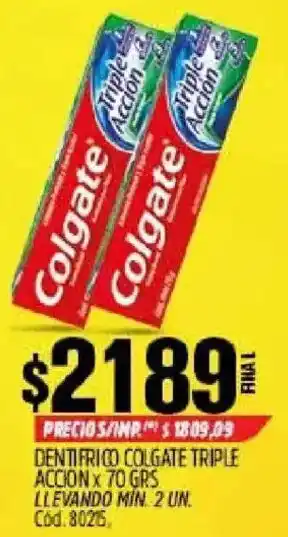 Colgate dentífrico triple acción