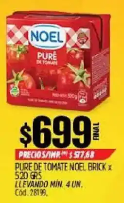 Supermercados Yaguar Noel pure de tomate brick oferta