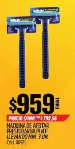 Supermercados Yaguar Gillette maquina de afeitar prestobarba pivot oferta