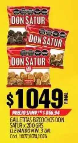 Supermercados Yaguar Don satur galletitas bizcochos oferta
