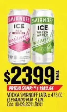 Supermercados Yaguar Smirnoff ice vodka oferta