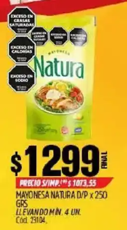 Supermercados Yaguar Natura mayonesa oferta