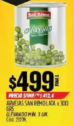 Supermercados Yaguar San remo arvejas oferta