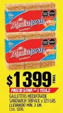 Supermercados Yaguar Mediatarde galletitas sandwich oferta