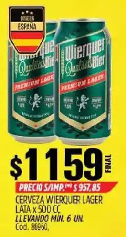 Supermercados Yaguar Wierquer cerveza lager oferta