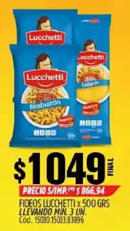 Supermercados Yaguar Lucchetti fideos oferta