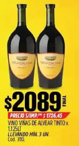 Supermercados Yaguar Virasalvar vino viñas de alvear tinto oferta