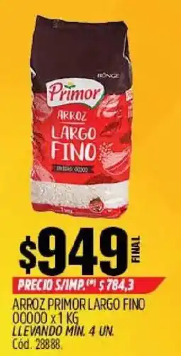 Supermercados Yaguar Primor arroz largo fino oferta