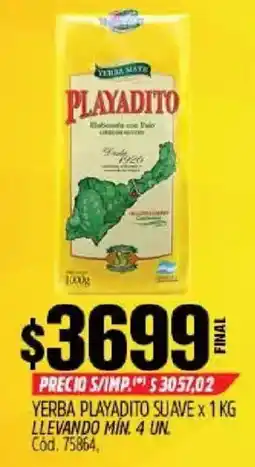Supermercados Yaguar Yerba mate playadito oferta