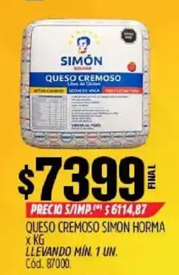 Supermercados Yaguar Simon queso cremoso oferta