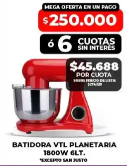 Supermayorista Vital Vtl batidora planetaria oferta