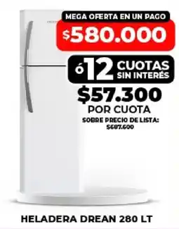 Supermayorista Vital Dream heladera 280 lt oferta