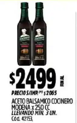 Supermercados Yaguar Cocotero aceto balsamico cocinero modena oferta