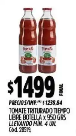 Supermercados Yaguar Tomate triturado tiempo libre oferta