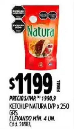 Supermercados Yaguar Natura ketchup oferta