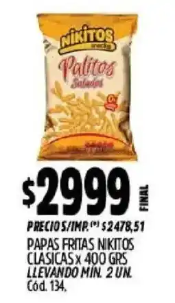 Supermercados Yaguar Nikitos palitos salados oferta