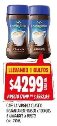 Supermercados Yaguar La virginia cafe clasico instantaneo oferta