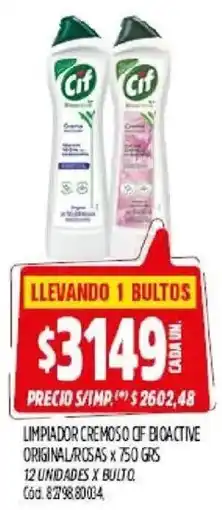 Supermercados Yaguar Cif limpiador cremoso bioactive oferta