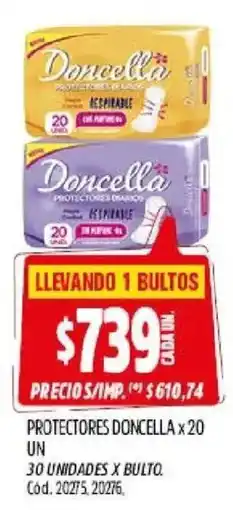 Supermercados Yaguar Doncella protectores diarios oferta