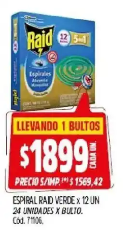 Supermercados Yaguar Raid espirales abeja y mosquitos oferta