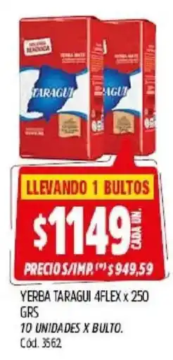 Supermercados Yaguar Taragui yerba mate 4flex oferta