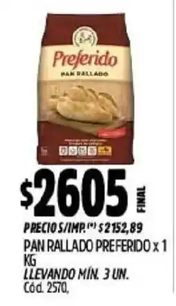 Supermercados Yaguar Preferido pan rallado oferta