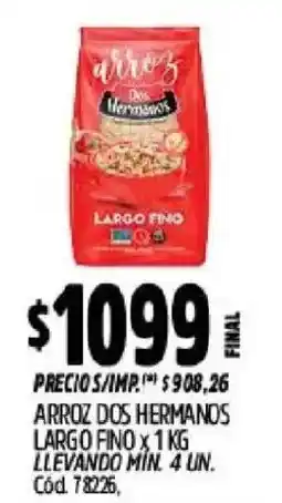 Supermercados Yaguar Dos hermanos arroz largo fino oferta