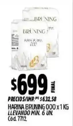 Supermercados Yaguar Bruning harina 000 oferta