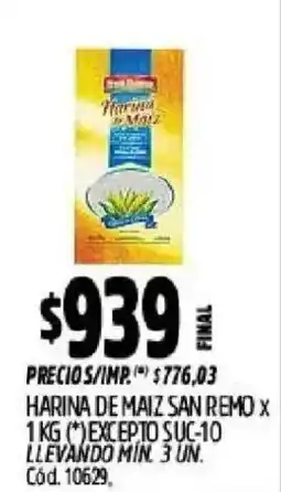 Supermercados Yaguar San remo harina de maiz oferta