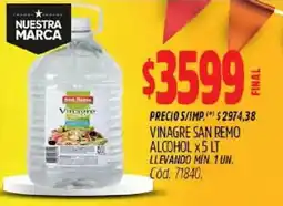 Supermercados Yaguar San remo vinagre alcohol oferta
