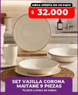Supermayorista Vital Corona set vajilla maitane 9 piezas oferta