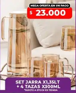 Supermayorista Vital Set jarra x1,35lt + 4 tazas x300ml oferta