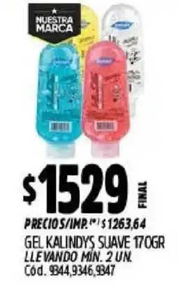 Supermercados Yaguar Kalindys gel suave oferta