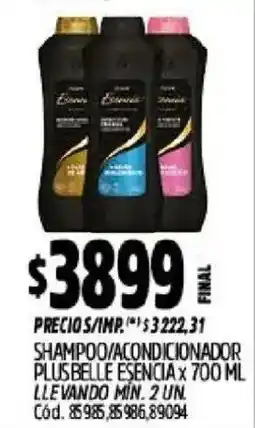 Supermercados Yaguar Plus belle esencia shampoo/ acondicionador oferta