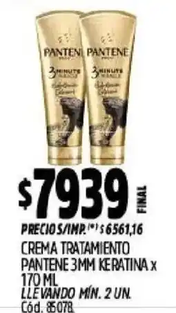 Supermercados Yaguar Pantene crema tratamiento 3mm keratina oferta