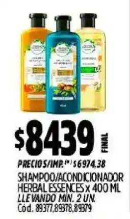 Supermercados Yaguar Herbal essences shampoo/ acondicionador oferta