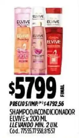 Supermercados Yaguar Elvive shampoo/condicionador oferta
