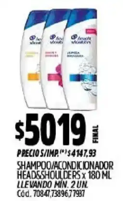 Supermercados Yaguar heads&shoulders shampoo/ acondicionador oferta