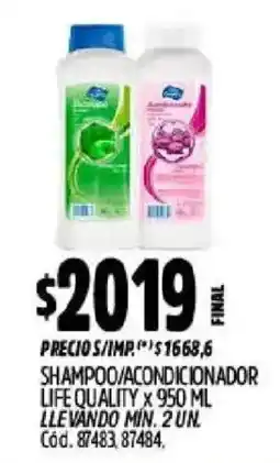 Supermercados Yaguar Life quality shampoo/acondicionador oferta