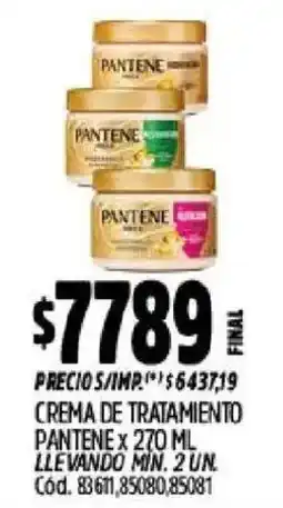 Supermercados Yaguar Pantene crema de tratamiento oferta