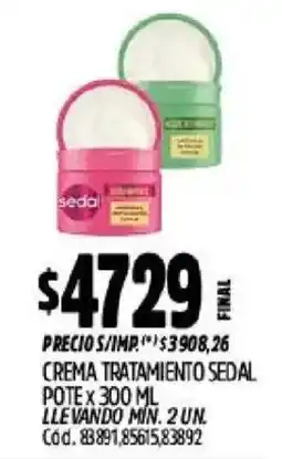 Supermercados Yaguar Sedal crema tratamiento oferta