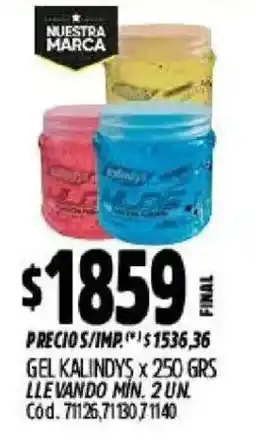 Supermercados Yaguar Kalindys gel oferta