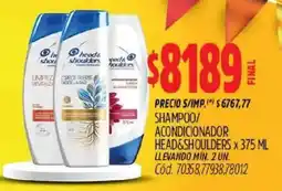 Supermercados Yaguar Head & shoulders shampoo/ acondicionador oferta