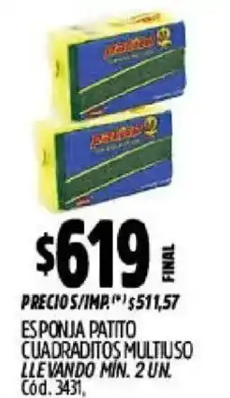Supermercados Yaguar Patito esponja cuadraditos multiuso oferta
